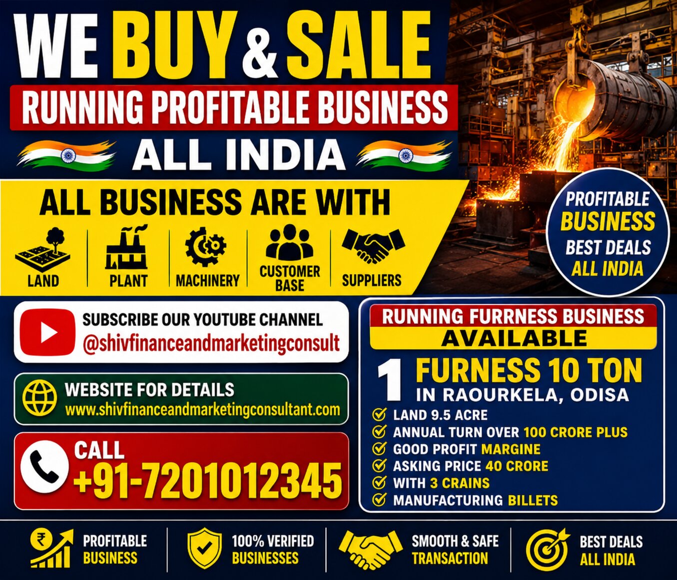 BILLETS CASTING FURNESS IN ROURKELA (ODISA) INDIA